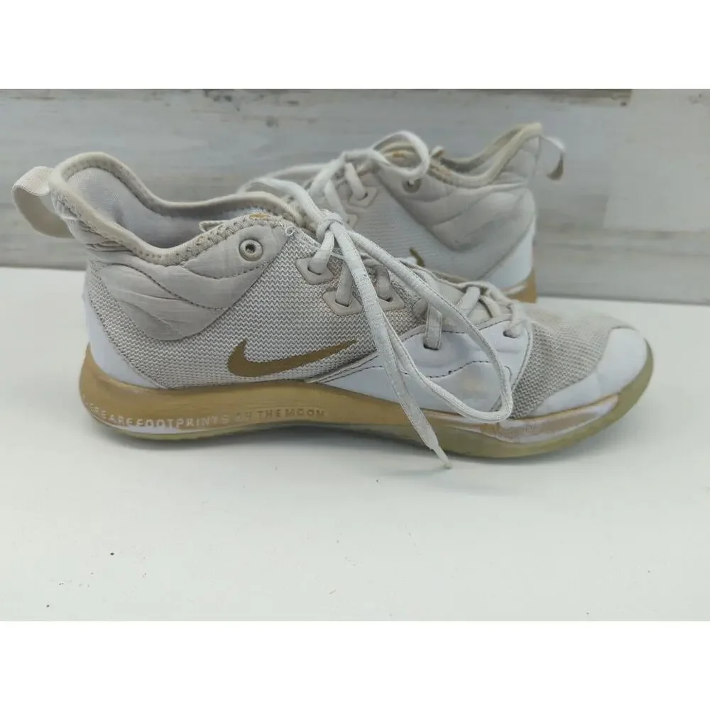 Nike X PG3 NASA C18973-100 Apollo Missions White Gold Sneakers Size 7‎ Youth